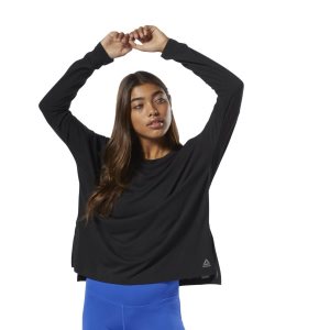 Reebok WOR Supremium Long Sleeve T Shirt Damen - Schwarz - DE 037-XRS